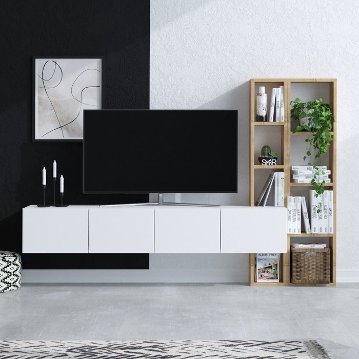 Hanah Home Mueble de TV Blanco y Roble